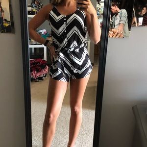 Black and white romper